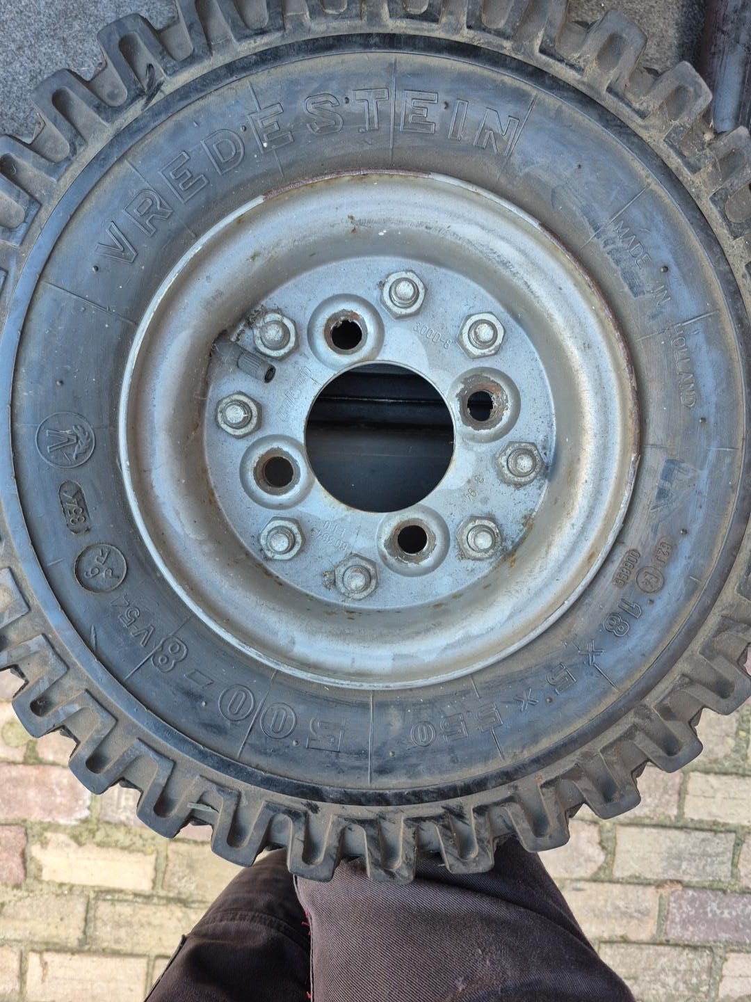 2x Vredestein 500x8  karbanden op velg, Ophalen of Verzenden, Gebruikt