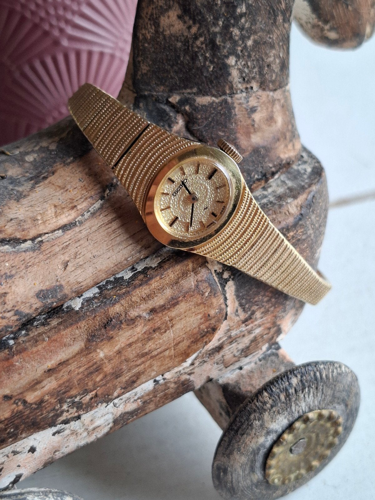 Vintage Seiko Dameshorloge Goudkleurig, Ophalen of Verzenden, Zo goed als nieuw, Staal, Seiko