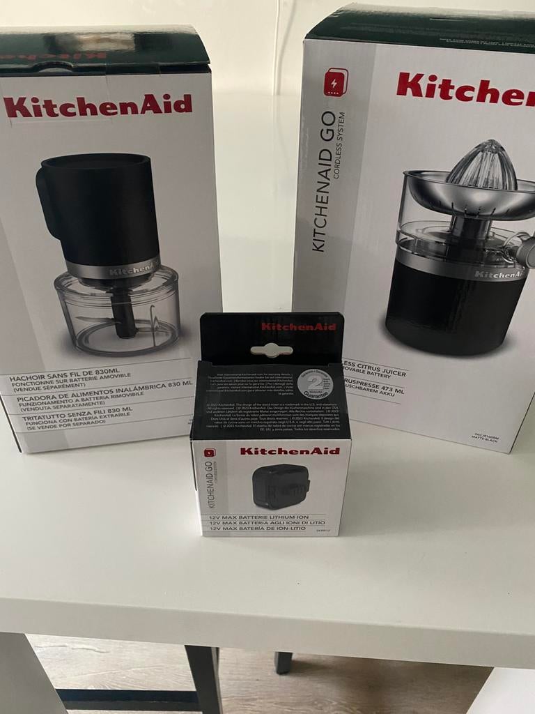 Kitchenaid set (citruspers,hakmolen) incl. De accu., Nieuw, 3 snelheden of meer, Ophalen of Verzenden, Vaatwasserbestendig