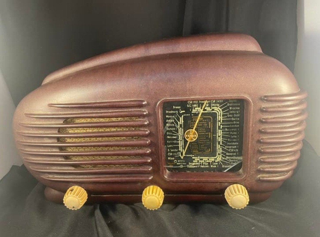 Bakelieten radio Tesla Talisman 308 u - Decoratie/Reparatie, Ophalen of Verzenden