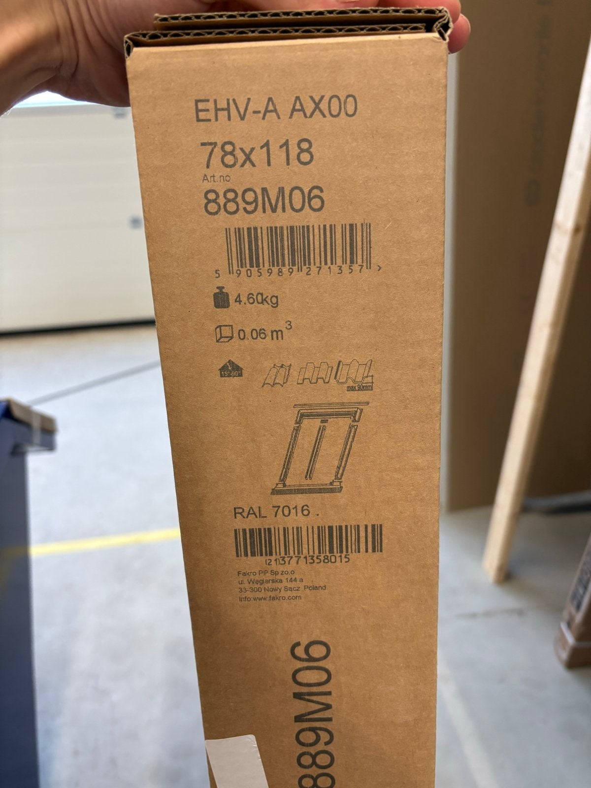 Fakro Dakraam Afwerking EHV-A AX00 78x118 RAL 7016 Antraciet, Ophalen, Minder dan 80 cm, 80 tot 120 cm, Nieuw