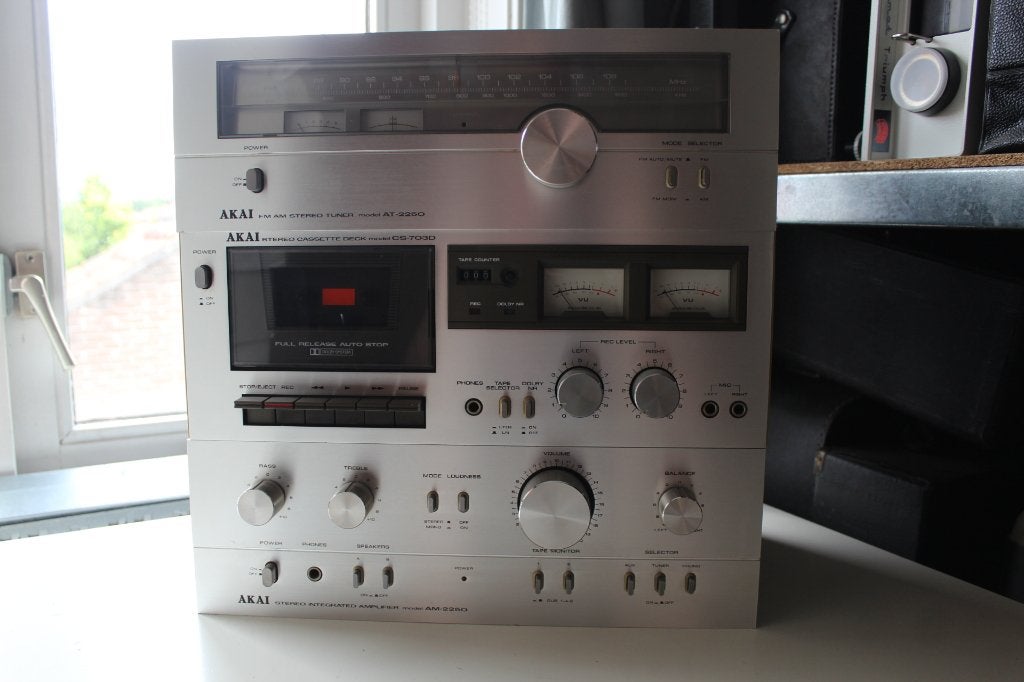 AKAI stereoset Am-2250 AT-2250 GXC-704D. Vintage HiFi., Ophalen, Gebruikt, Cassettedeck, Akai