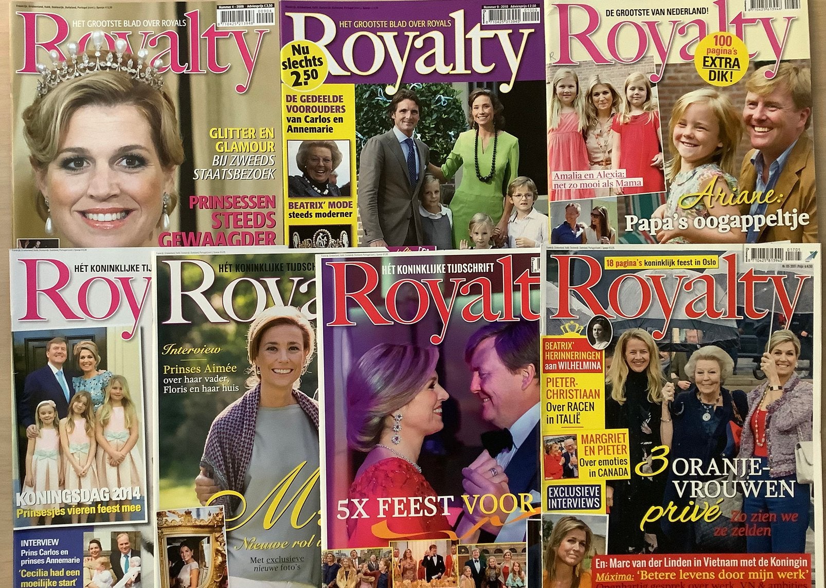 7 ex. van het blad Royalty 2009/2010/2013/2014/2015/2017., Ophalen of Verzenden, Zo goed als nieuw