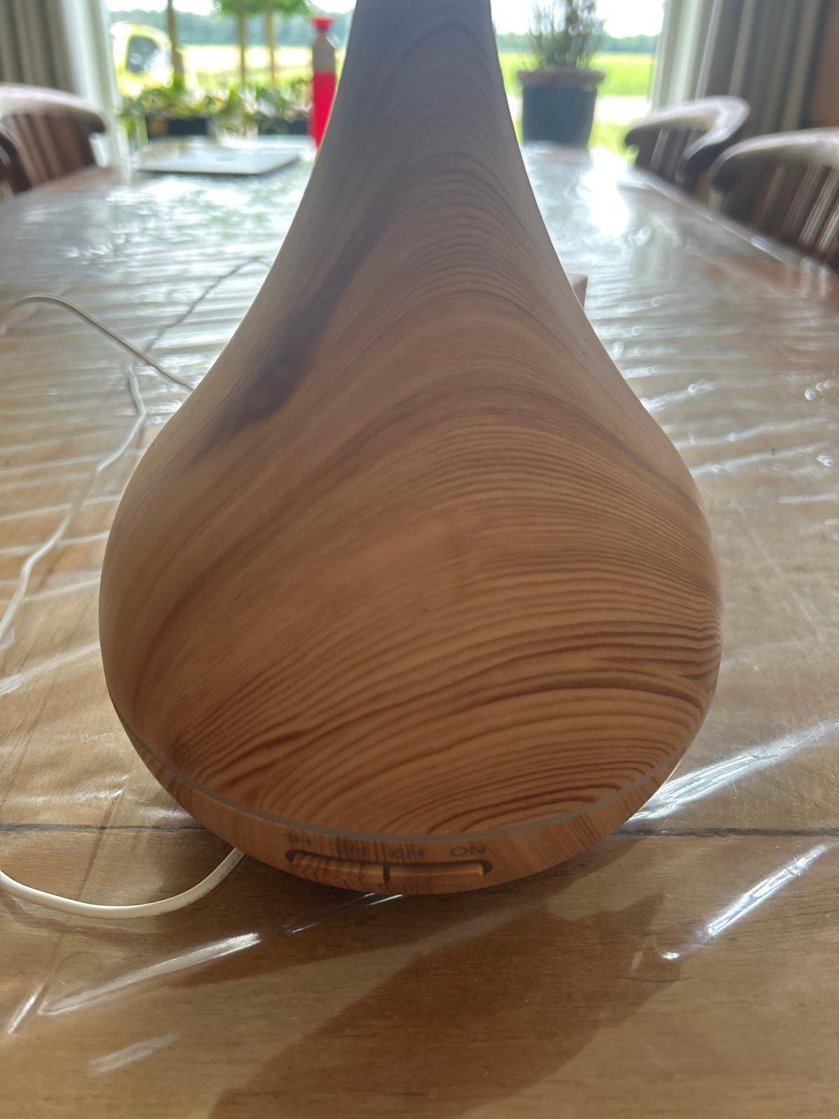 Geurwolkje Aroma diffuser met geuroliën - houtnerf design, Kunststof, Ophalen of Verzenden, Zo goed als nieuw, Modern