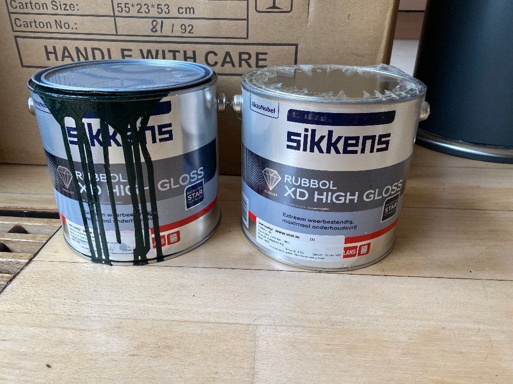 Sikkens Rubbol XD High Gloss 2,5L (9001 & Monumentengroen), Ophalen of Verzenden, Nieuw, Wit, Lak