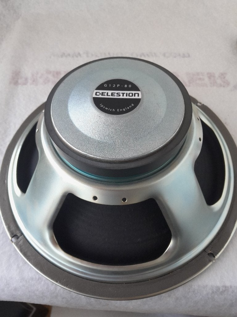 Celestion G12 P-80 speaker,  8 ohms, 12" inch, ZGAN, Ophalen of Verzenden, Zo goed als nieuw, 60 tot 120 watt, Overige merken