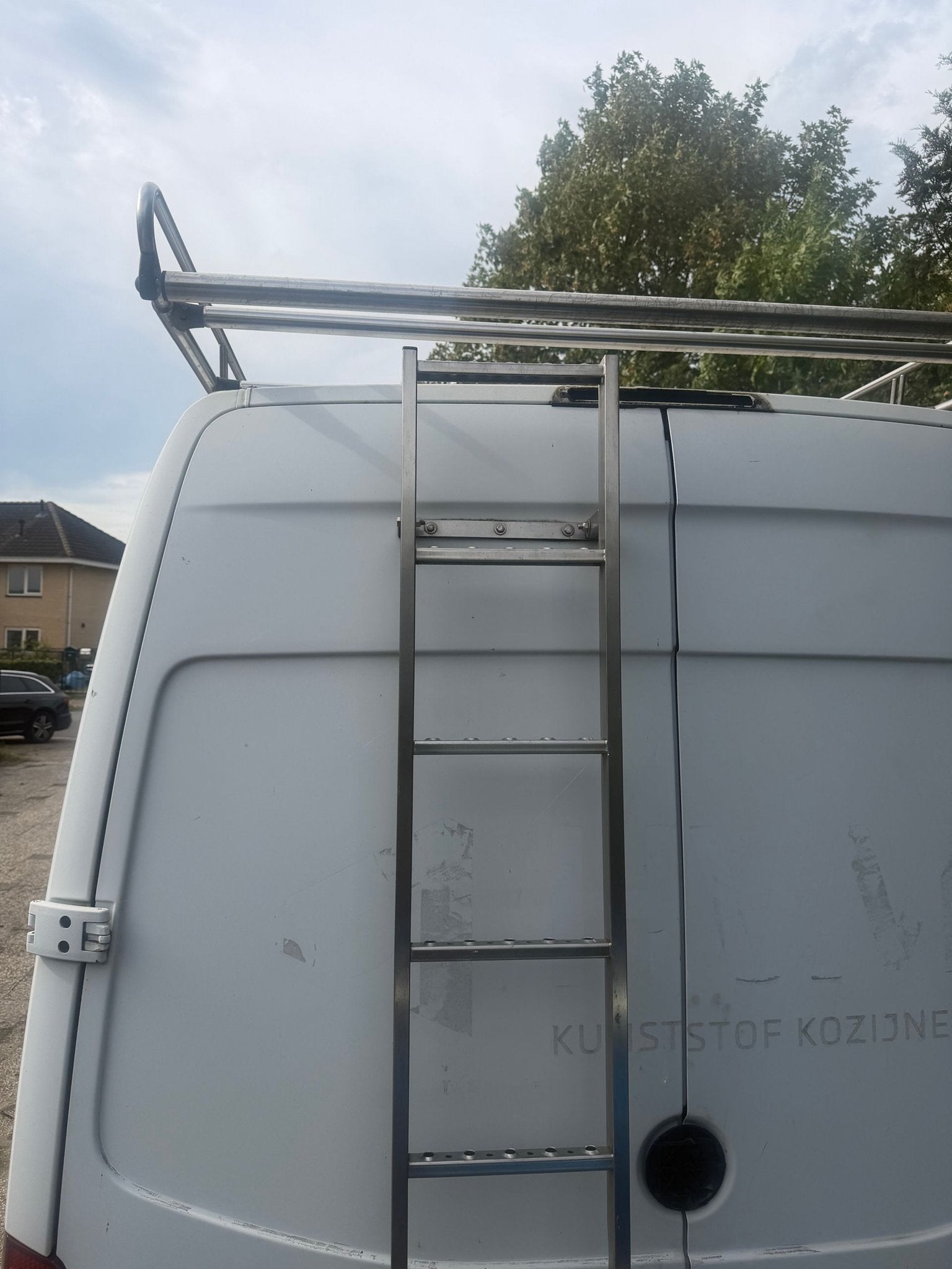 RVS imperiaal   Sprinter L2H2 L2H1 VW MAN MET LADDER RVS, Auto diversen, Ophalen, -, -, Zo goed als nieuw