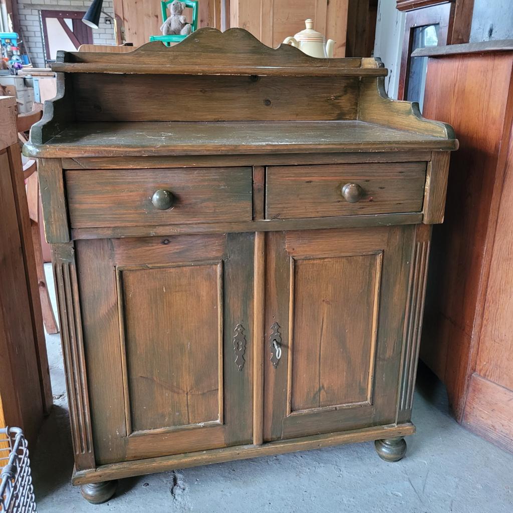 Brocante oude grenen kleine kast waskast, kastje, Ophalen