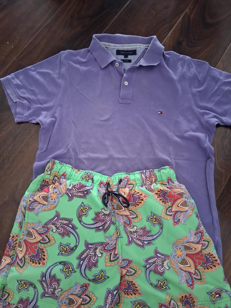 Tommy Hilfiger Set: Zwemshort en Polo Maat M/L, Overige kleuren, Maat 48/50 (M), Tommy Hilfiger, Ophalen of Verzenden