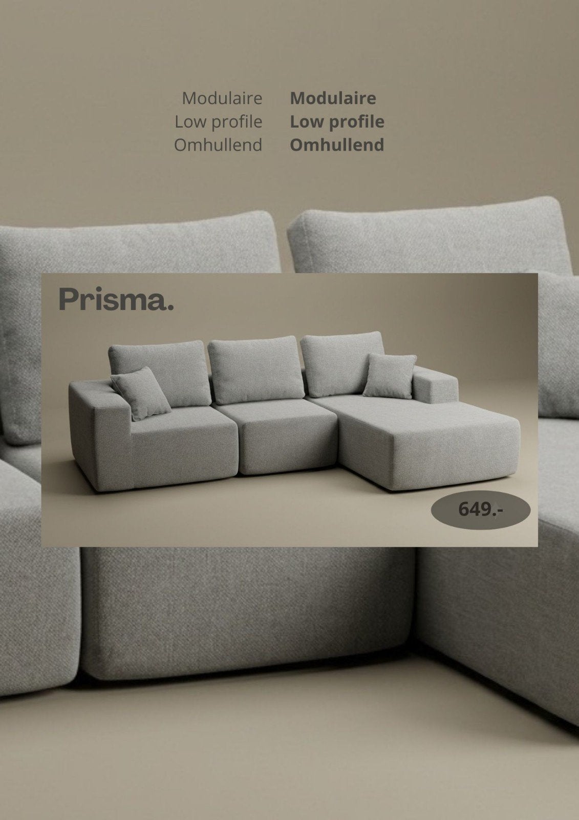 Vacuüm verpakte prisma hoekbank, Ophalen, Wit, Home Friesland, Info@homefriesland.nl