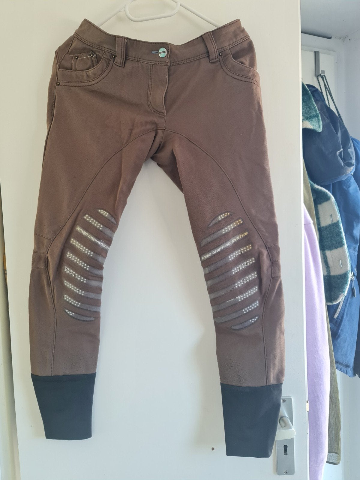 Bruine Animo rijbroek met kniegrip XS 34, Dieren en Toebehoren, Paardrijkleding, Gebruikt, Animo, XS, Bruin
