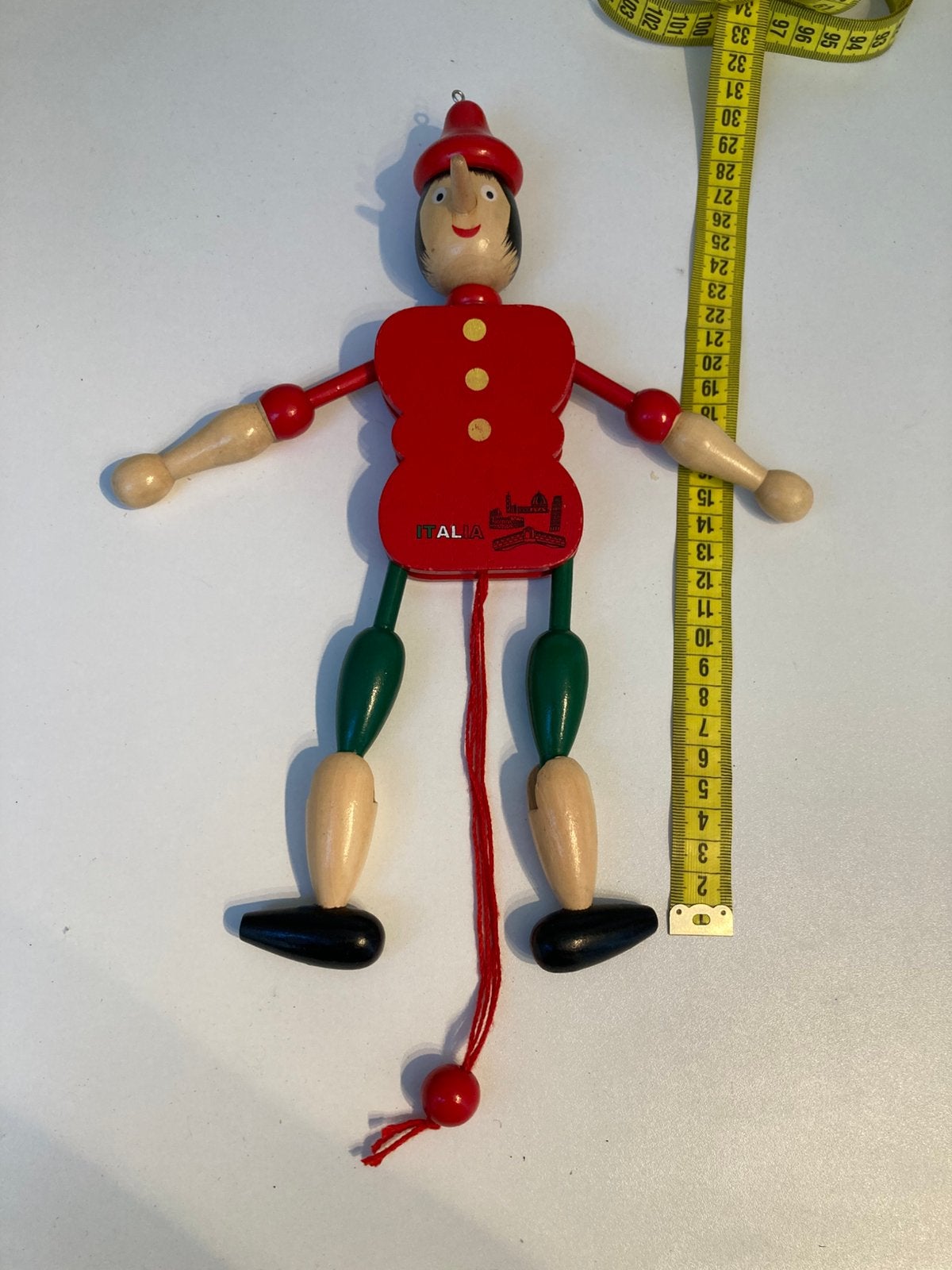 Oude houten trekpopje Pinokkio jumping jack, Ophalen of Verzenden, Gebruikt