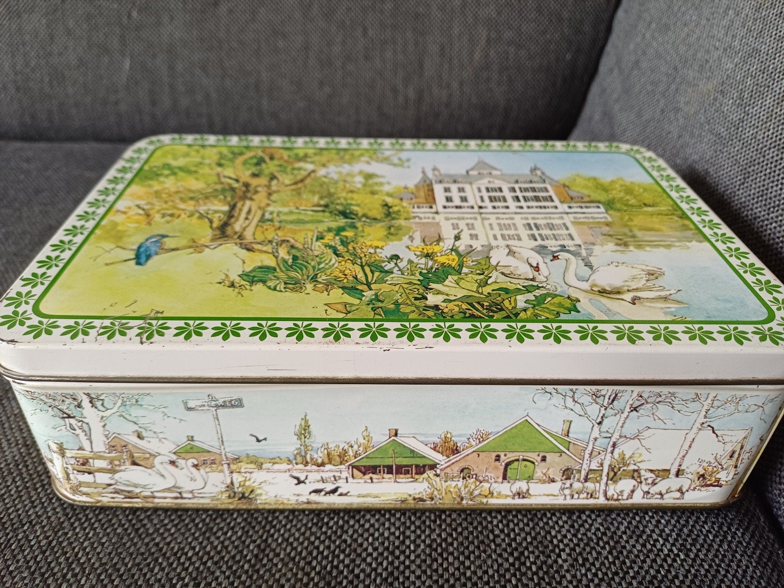 Vintage koekblik Verkade van rond 1960, Ophalen of Verzenden, Gebruikt, Koek(jes), Verkade