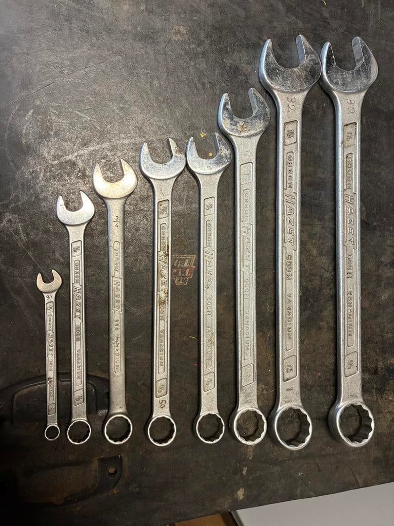 Hazet 600N steekringsleutels inch maten 8 stuks, Auto diversen, Autogereedschap, Ophalen of Verzenden, Zo goed als nieuw