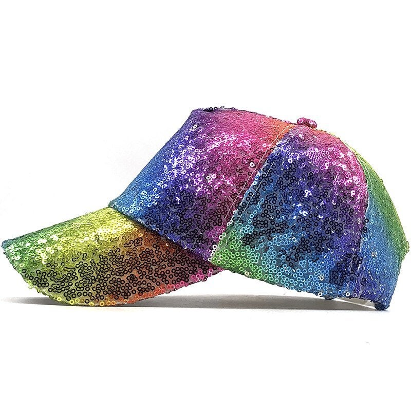 Regenboog paillet pet glitter hoed gay pride heren dames, Verzenden, Nieuw, One size fits all, Pet