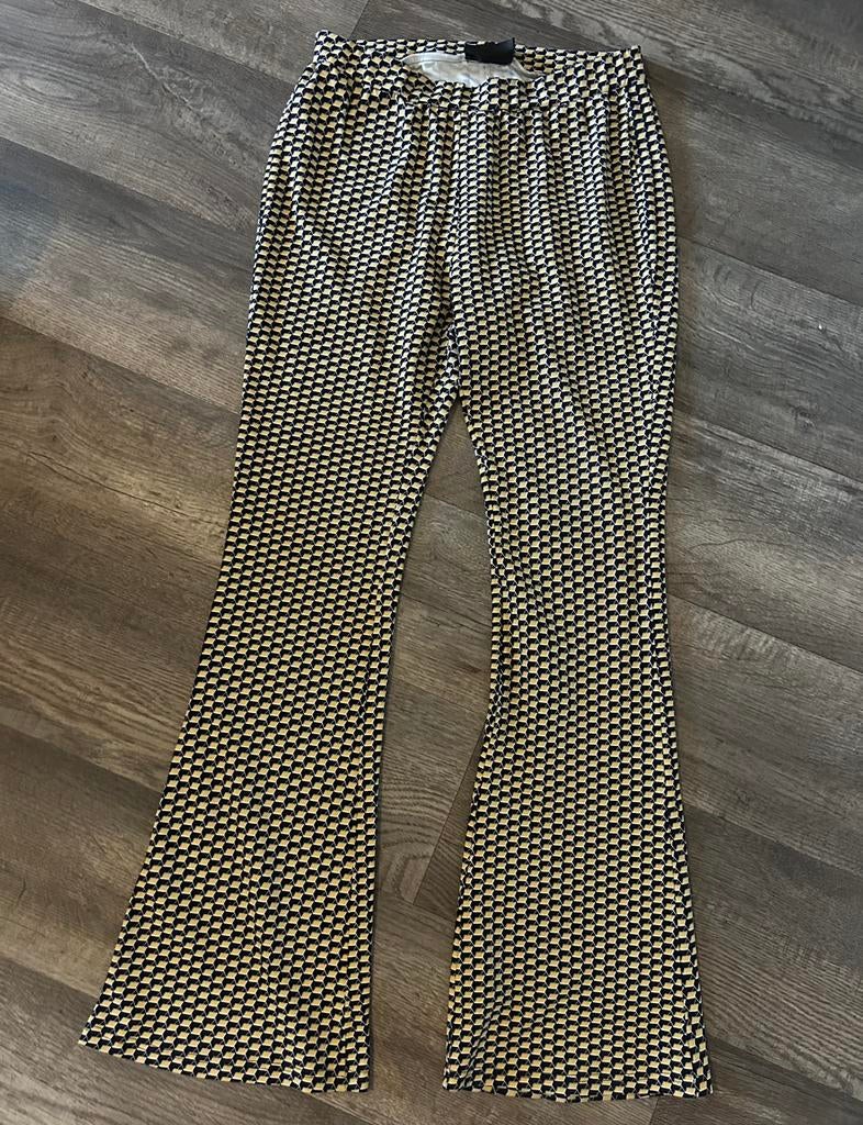 Colourful Rebel flared pants geel/blauw, maat XL, Blauw, Maat 46/48 (XL) of groter, Ophalen of Verzenden, Zo goed als nieuw
