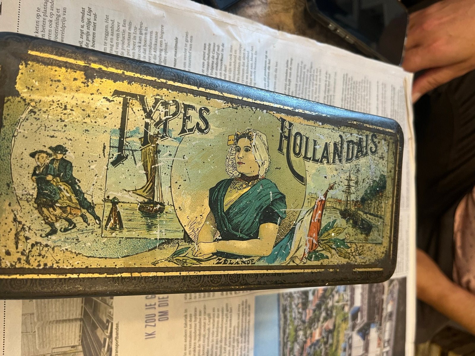 Vintage blikken doos 'Types Hollandais' - Antiek verzamelobj, Ophalen of Verzenden