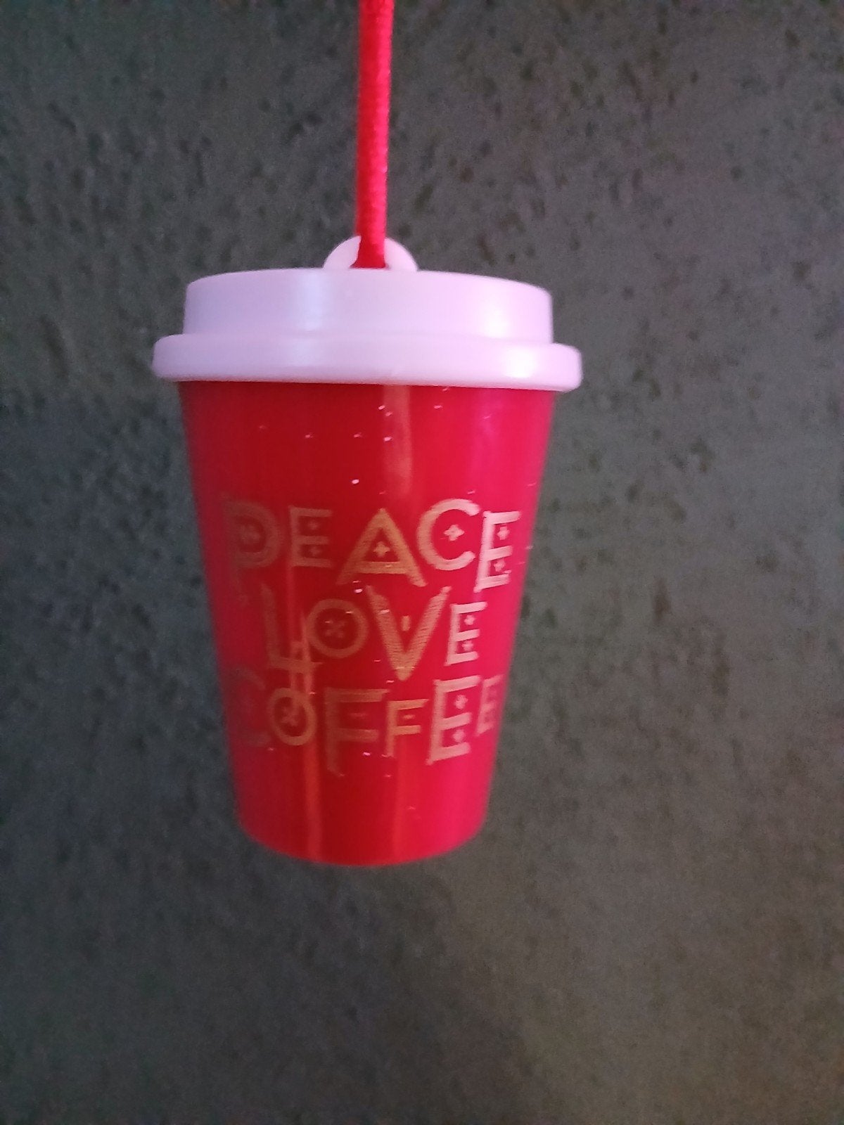 Origineel starbucks kersthanger - peace love coffee, Ophalen of Verzenden