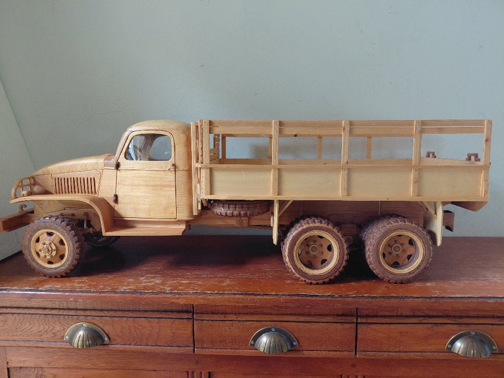 GMC vrachtauto model WWII;  Lengte; 94 cm, Verzamelen, Militaria | Tweede Wereldoorlog, Ophalen of Verzenden, Landmacht, Nederland