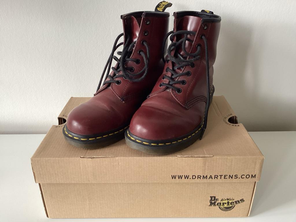 Dr. Martens 1460 Cherry Red Smooth Laarzen, Lage of Enkellaarzen, Ophalen of Verzenden, Gedragen, Rood