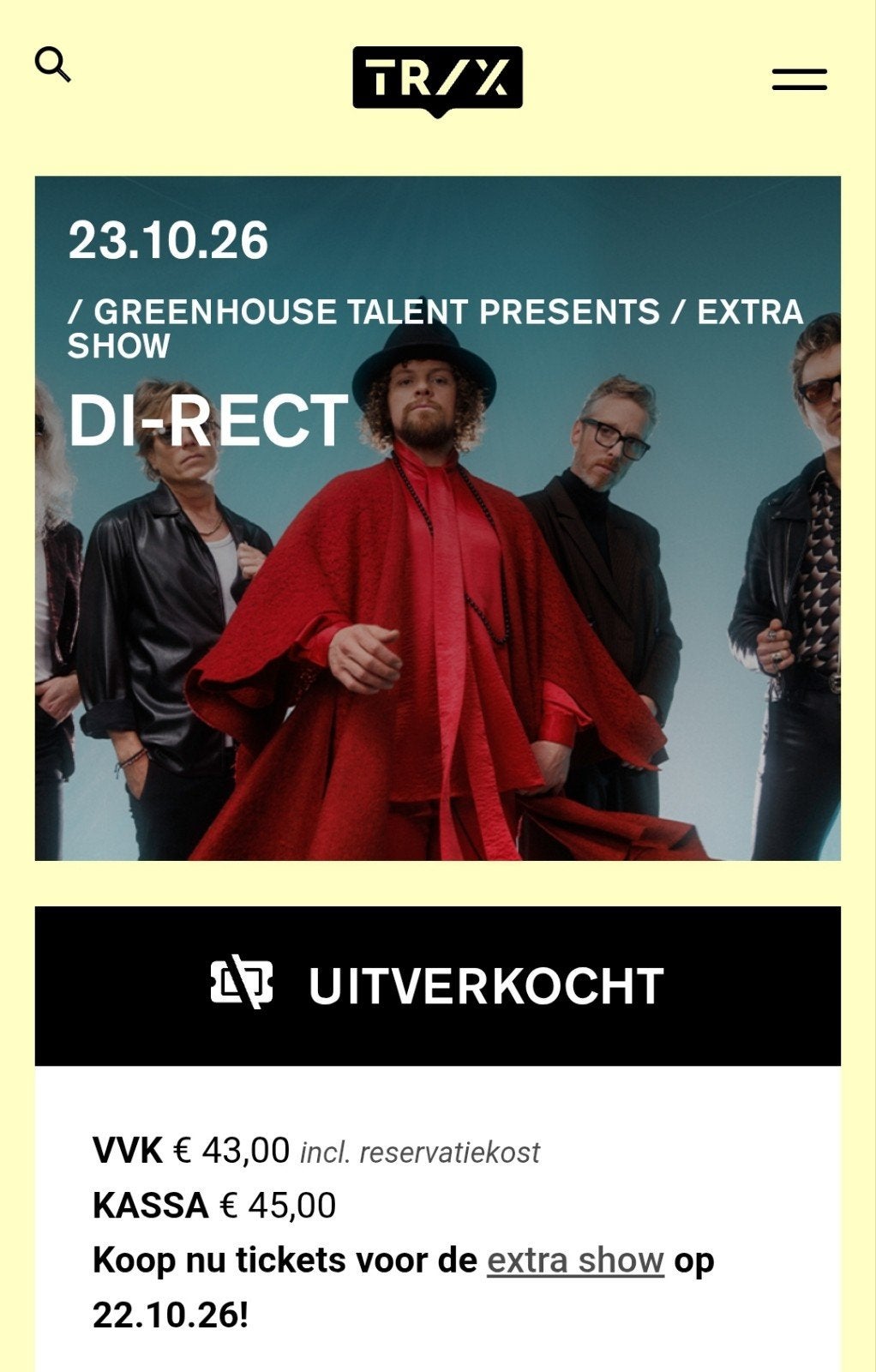 Di-rect 24 okt 2026 trip Antwerpen, Tickets en Kaartjes