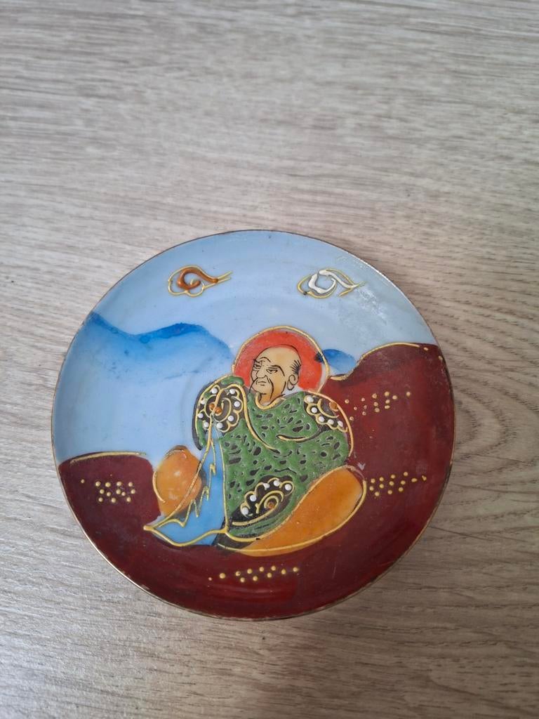 Antiek Japans Cloisonné Schoteltje met Geleerde. Ophalen, Ophalen