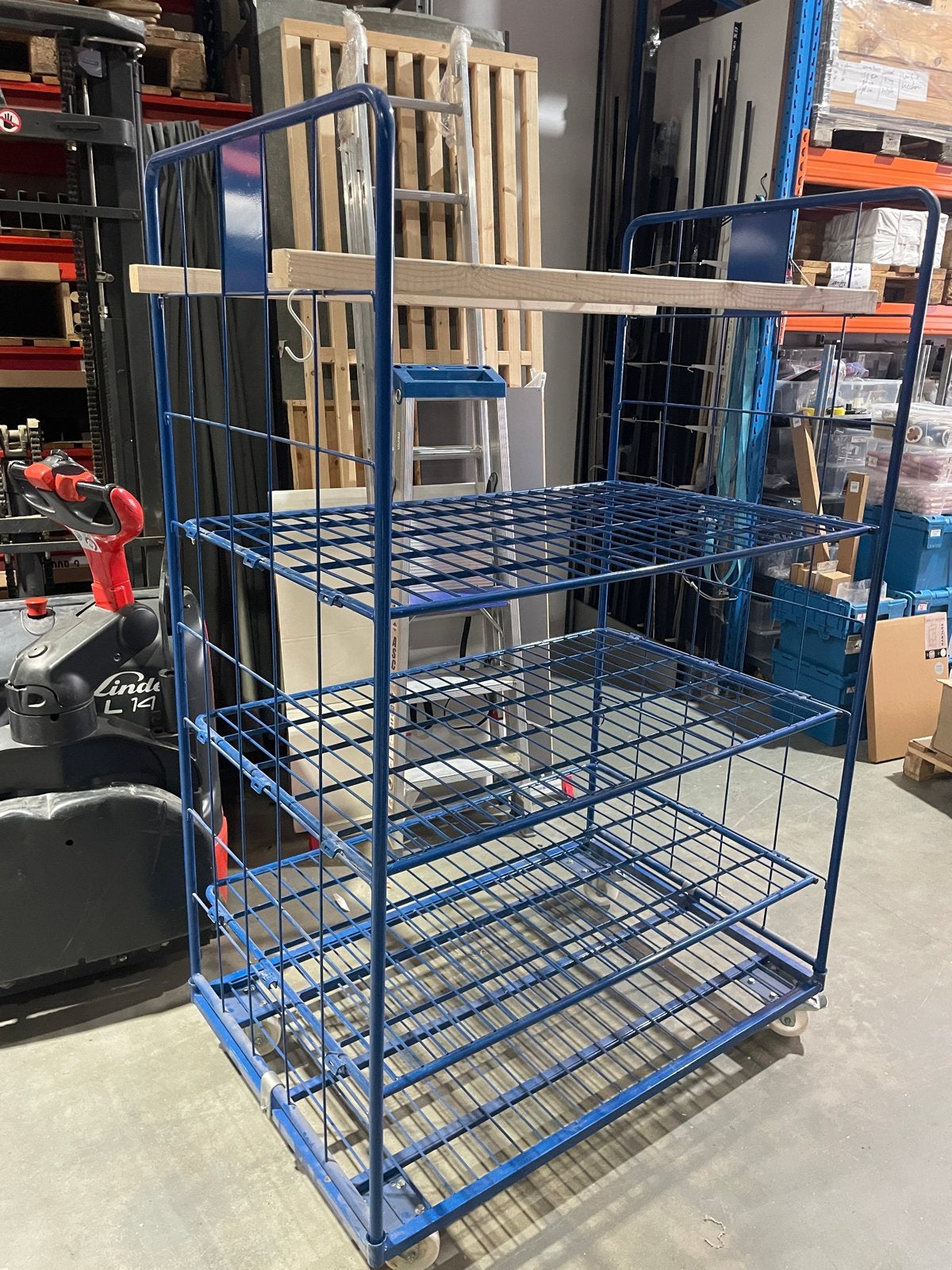 Stevige, grote rolcontainer met 3 bladen, volledig demontabe, 100 liter of meer, Ophalen, Transportkar