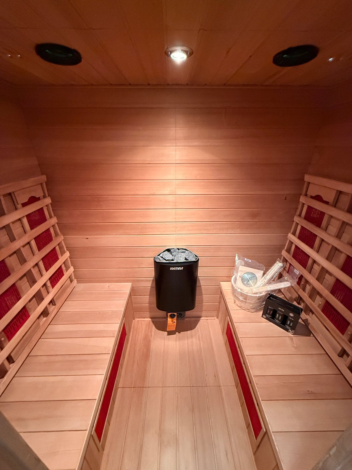 Combi Sauna (Infrarood + Finse sauna) - GRATIS BEZORGING, Ophalen of Verzenden, Zo goed als nieuw, Fins of Traditioneel, Complete sauna