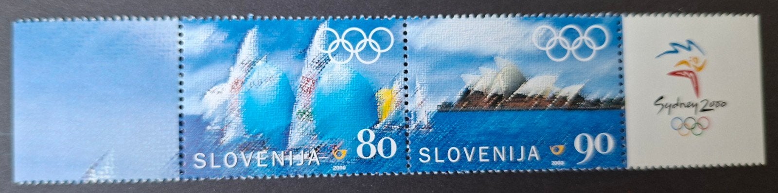 Slovenië Olympische Spelen Sydney 2000. paartje + tab, Ophalen of Verzenden, Sport
