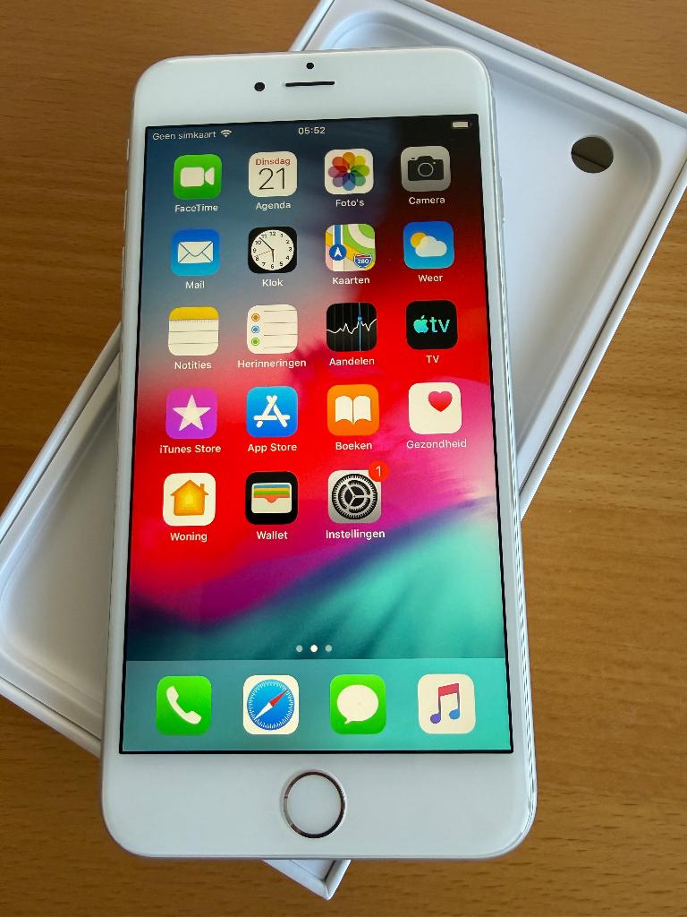 iPhone 6 Plus 64GB Zilver/Wit, als nieuw, 98% batterij, Telecommunicatie, Mobiele telefoons | Apple iPhone, Wit, Ophalen of Verzenden