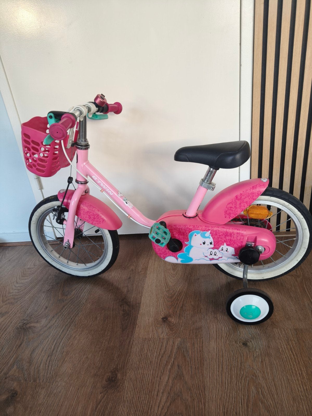 kinderfiets,Btwin,totaa 5 manden gereden.winkel prijs 139 €, B'TWIN, Zijwieltjes, Gebruikt, Velgrem