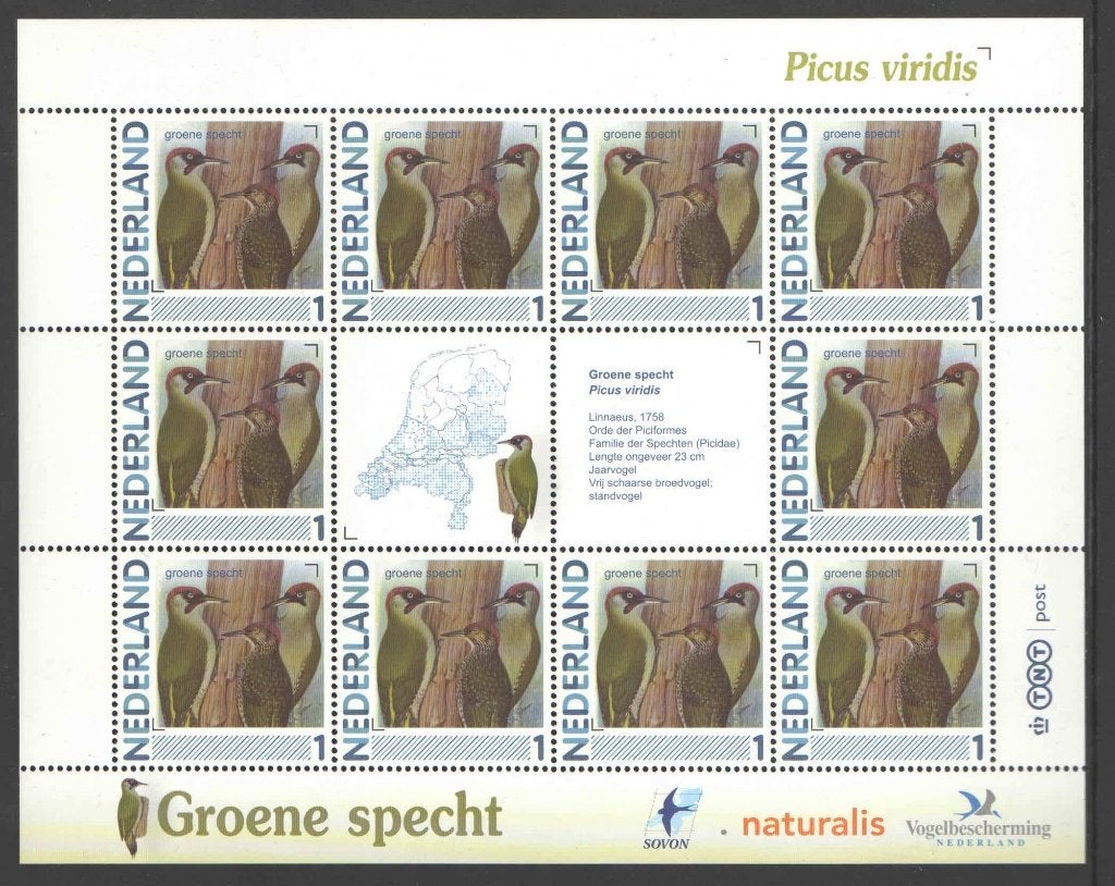 Postzegels Vogels in Nederland: Groene specht, Ophalen of Verzenden, Na 1940, Postfris
