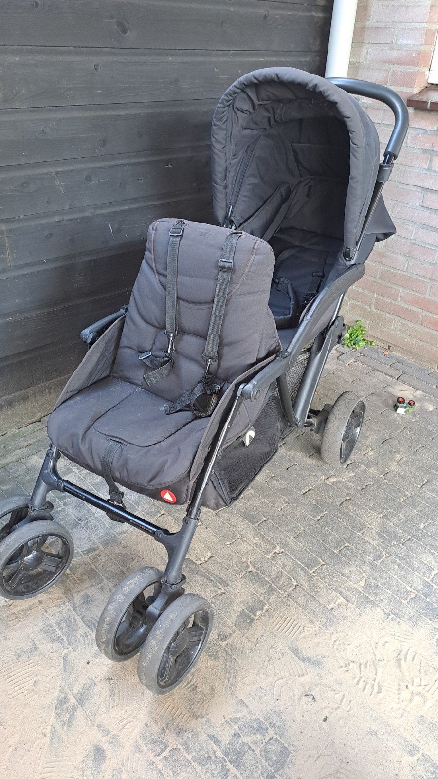 Zwarte Duowagen - Ideaal voor twee kinderen, Ophalen, Gebruikt, Overige merken, Duowagen