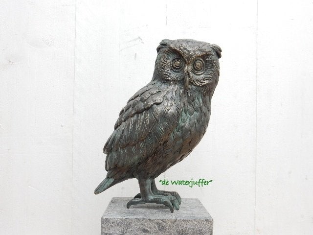 194* Bronzen Oehoe staand (Boven €75 geen verzendkosten), Ophalen of Verzenden, Nieuw, Overige materialen, Dierenbeeld