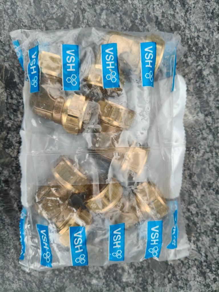 Nieuwe VSH knelfitting knie 22mm (5 stuks), Ophalen of Verzenden, Nieuw, Koper, Overige typen