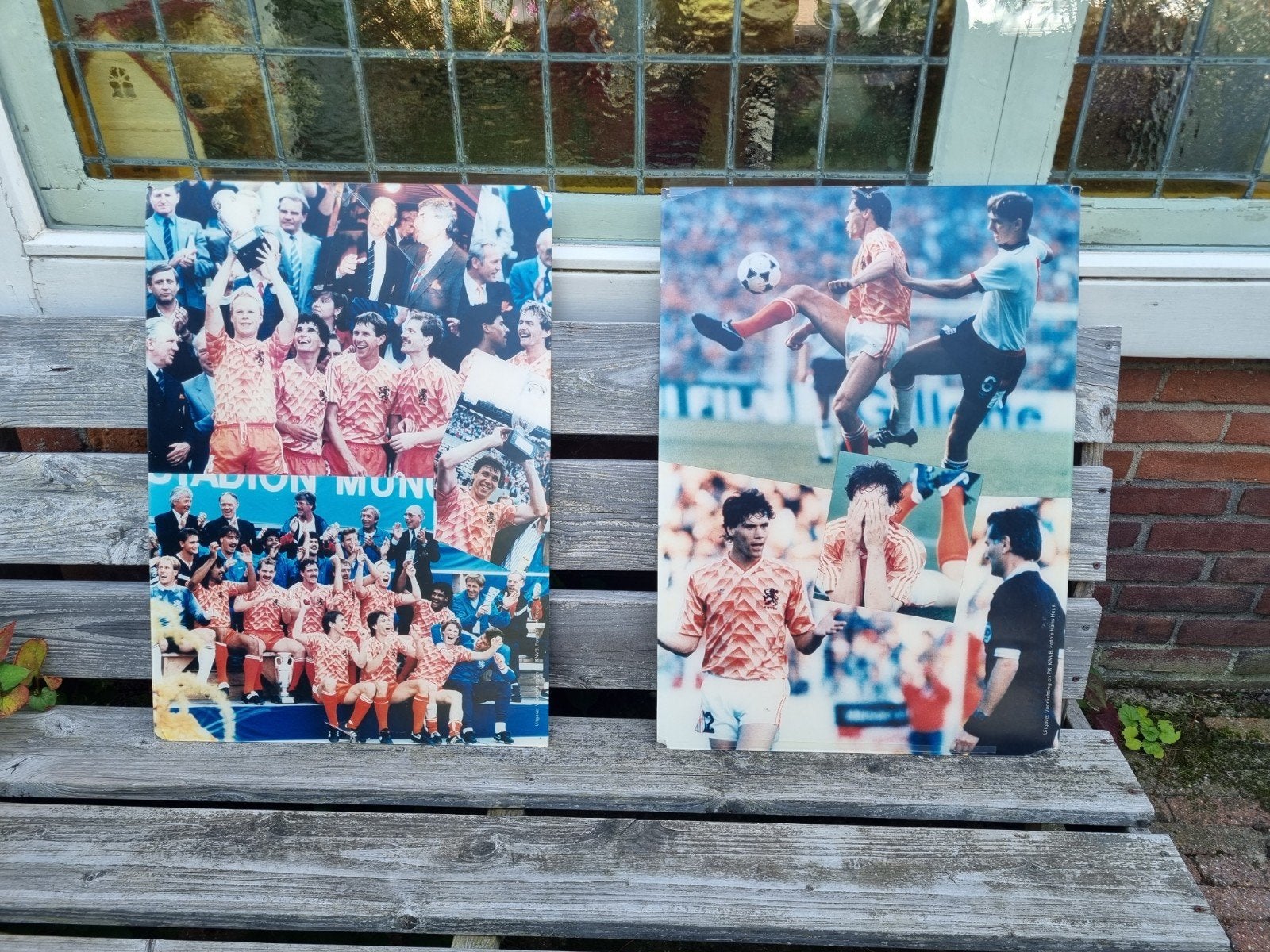 Vintage EK 1988 Voetbal Foto Platen Van Basten Gullit, Verzamelen, Ophalen of Verzenden, Gebruikt, Overige sporten, Overige typen