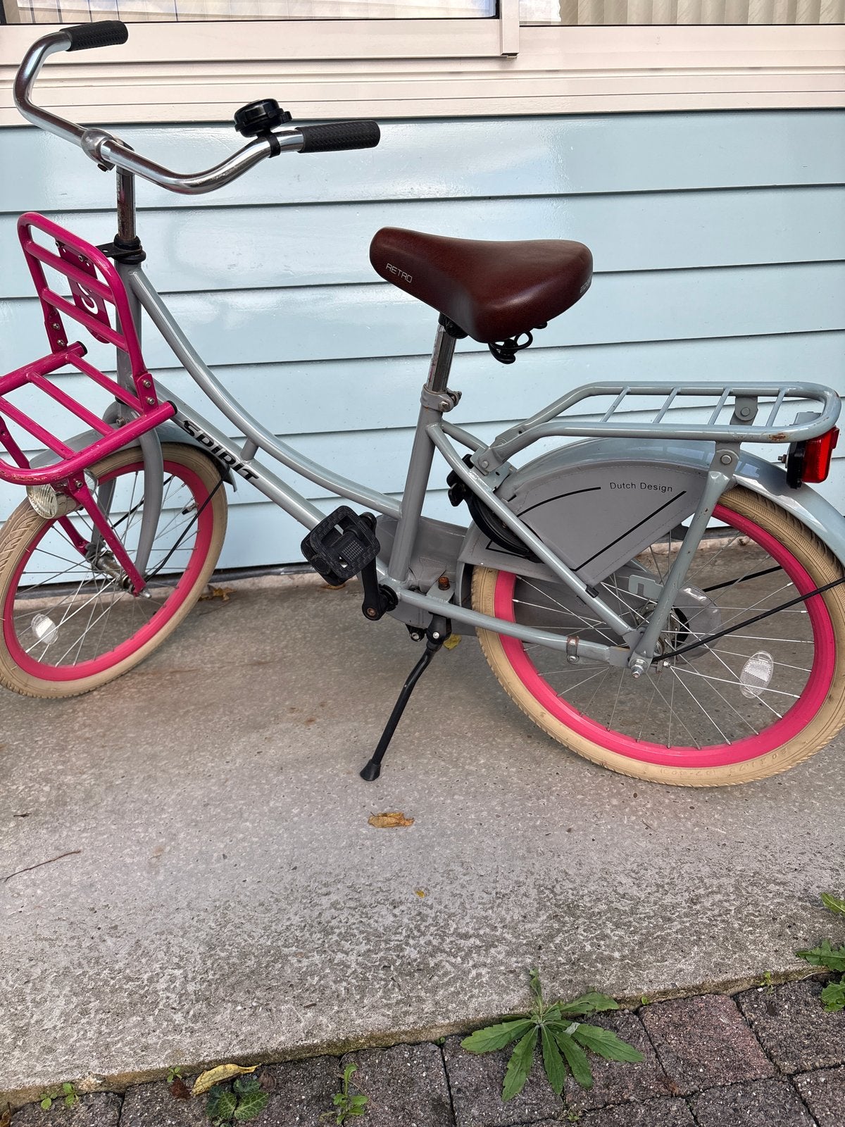 Spirit kinderfiets met roze accenten, Fietsen en Brommers, Ophalen of Verzenden, Gebruikt, Terugtraprem, 20 inch