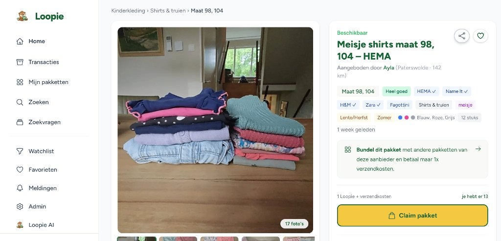 Gratis kinderkleding pakketten ontvangen en doorgeven, Ophalen of Verzenden, Nieuw, Jongen of Meisje