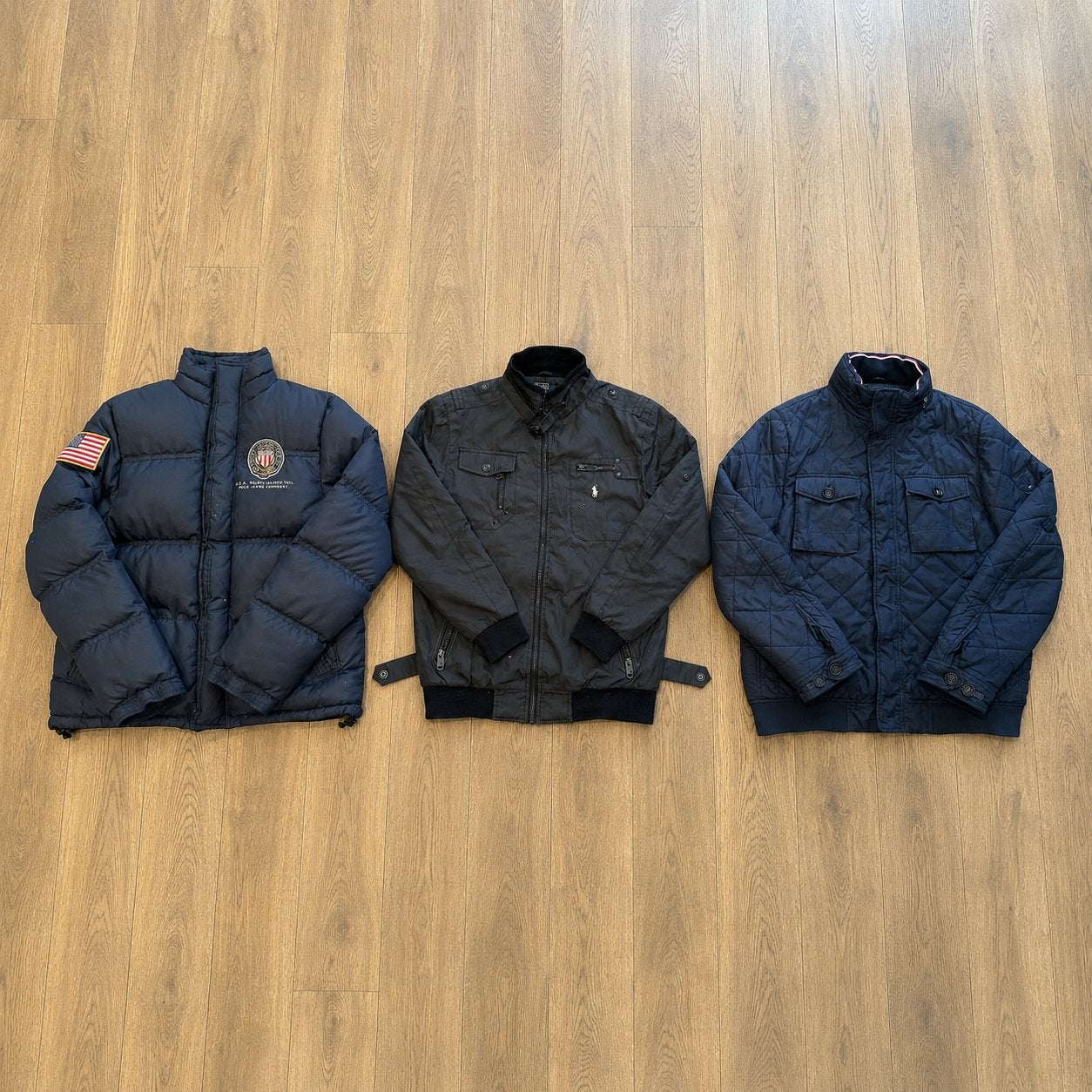 3 vintage merkjassen 1990-2010 Ralph Lauren & Tommy Hilfiger, Ophalen of Verzenden, Gedragen, Maat 48/50 (M), Blauw