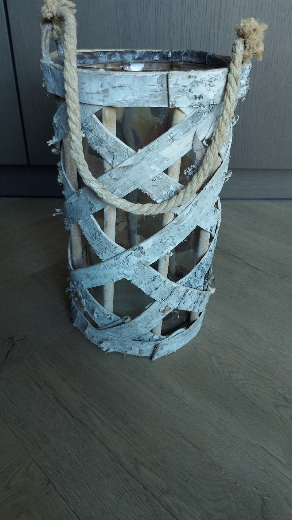 Groot Windlicht /Kaarsenhouder, Ophalen of Verzenden, Zo goed als nieuw, Hout