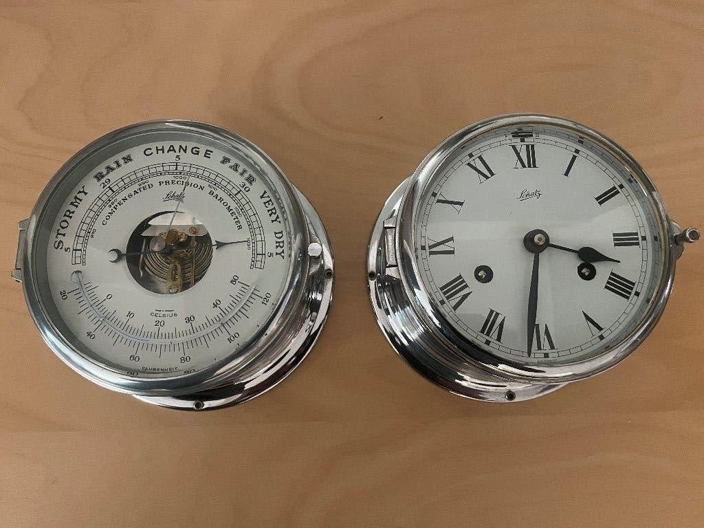 Schatz scheepsklok en barometer – maritiem & verchroomd, Ophalen of Verzenden