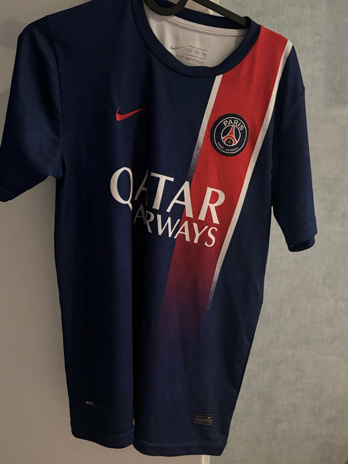 PSG Thuisshirt 2019/2020 - Mbappé #7 - Maat 176, Kleding | Heren, Ophalen, Blauw, Zo goed als nieuw, Voetbal