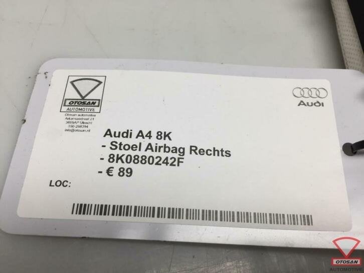 audi a4 8k stoelairbag stoel airbag rechts 8k0880242f, Gebruikt, AUDI AG, Auto-Union-Strasse 1
85045  Ingolstadt, DE, Kundenbetreuung@audi.de