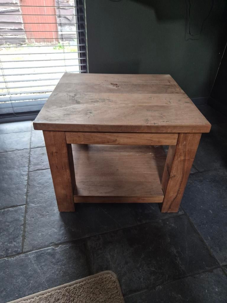 Teakhout tafeltje, Huis en Inrichting, Ophalen, 50 tot 100 cm, 50 tot 100 cm, Minder dan 50 cm