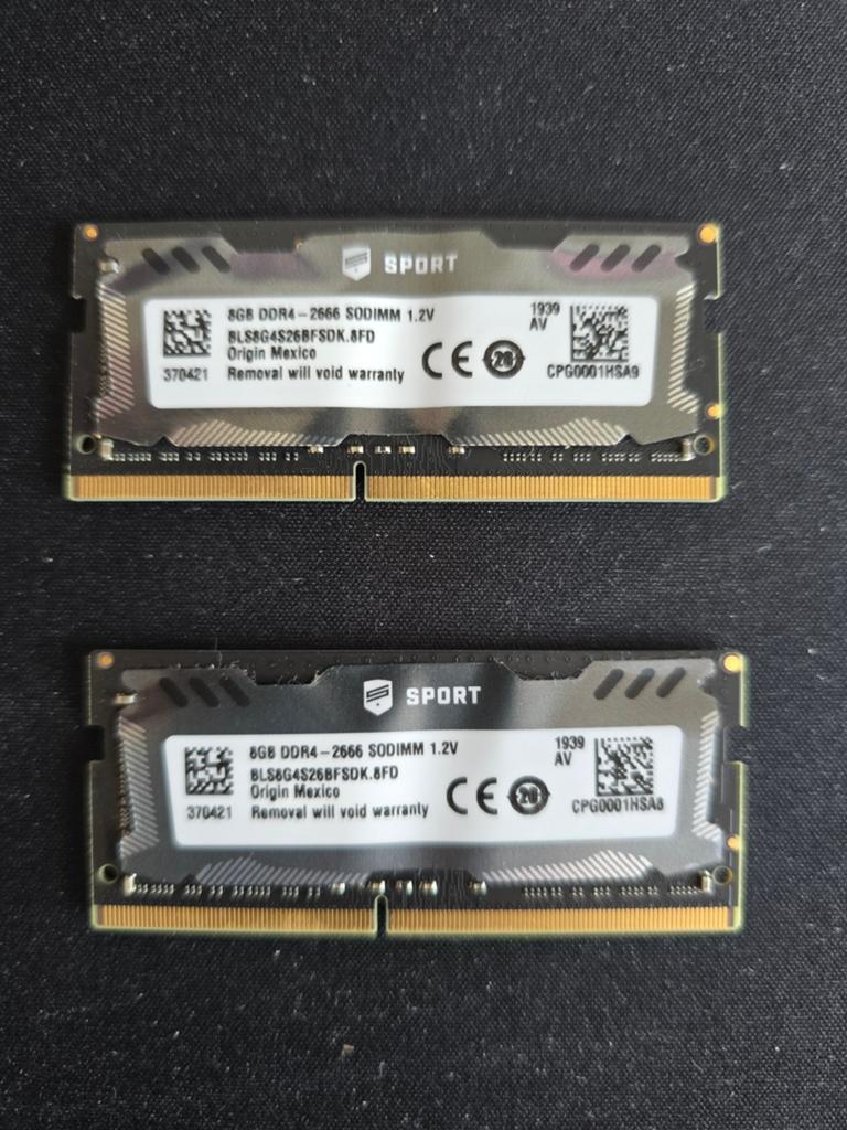 16GB (2x8GB) DDR4-2666 SODIMM RAM voor Laptop, Computers en Software, RAM geheugen, DDR4, Ophalen of Verzenden, Zo goed als nieuw