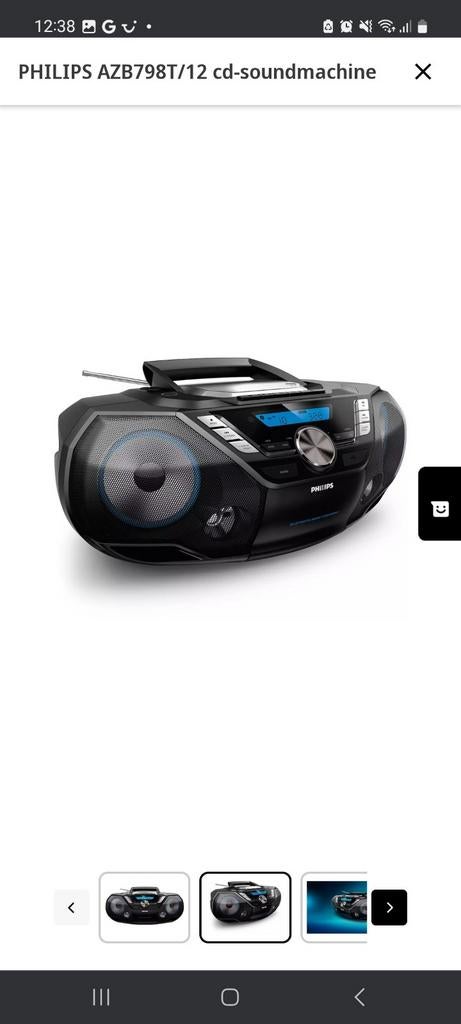 Philips AZB798T/12 CD-soundmachine met Bluetooth, Ophalen of Verzenden, Nieuw, Philips, Draagbaar