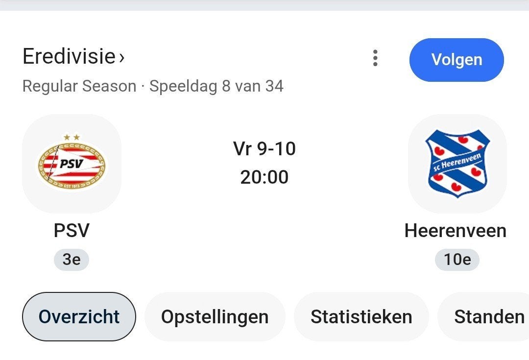 PSV - Heerenveen 2 kaartjes op YY, Twee personen