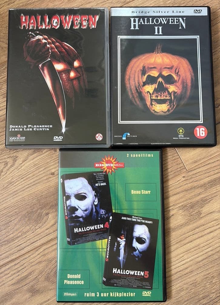 Halloween 1, 2, 4 en 5 van John Carpenter. Jamie Lee Curtis., Cd's en Dvd's, Dvd's | Horror, Vanaf 16 jaar, Ophalen of Verzenden