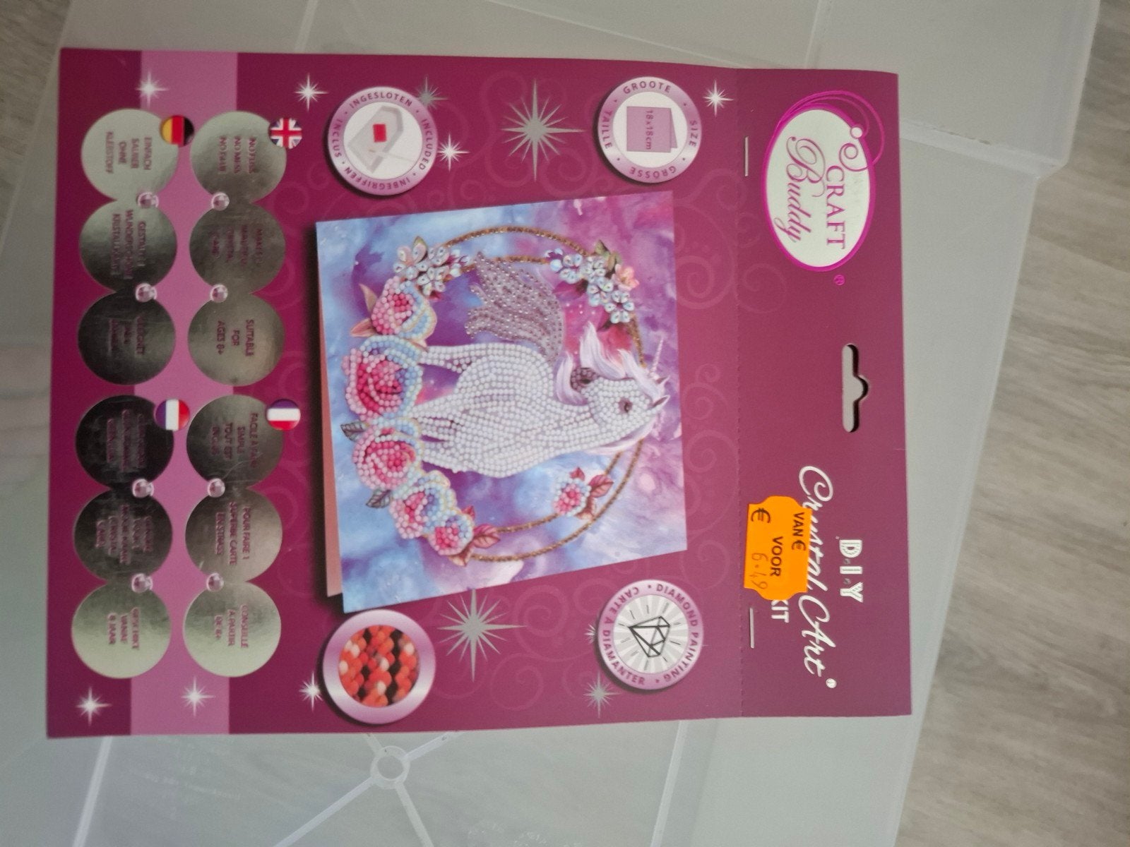 DIY Crystal Art Kaart - Eenhoorn Diamond Painting Kit, Hobby en Vrije tijd, Fantasie, Diamond painting, Nieuw, Meerkleurig