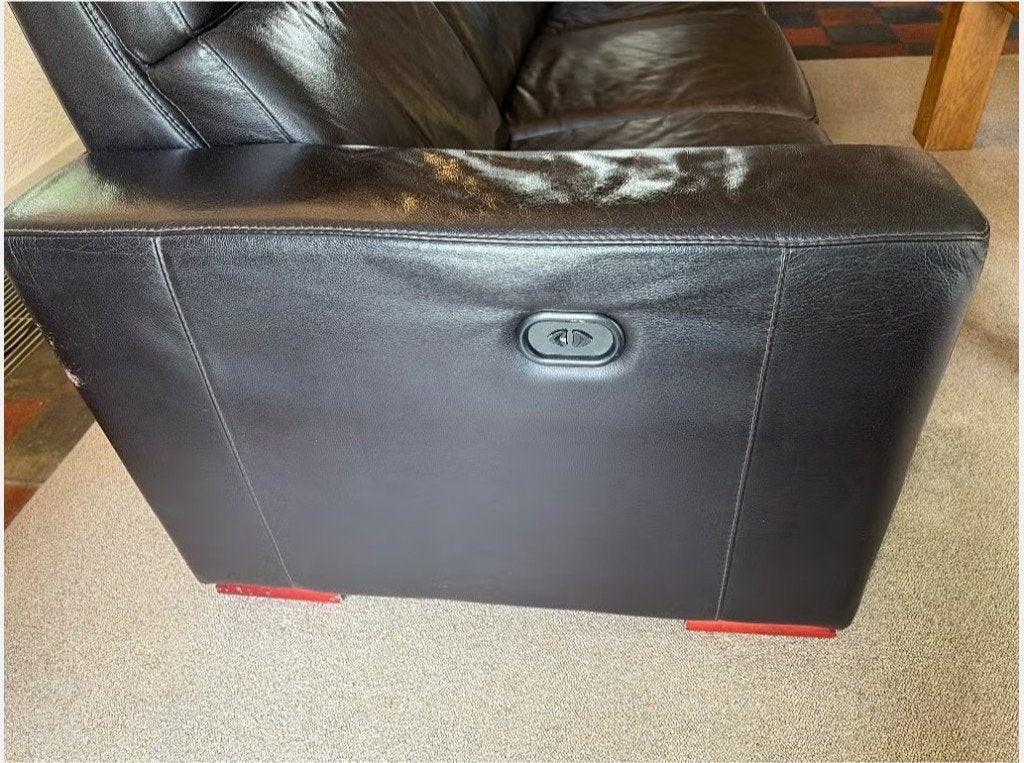 GRATIS - bankstel en stoelen (2), Ophalen, Leder, Gebruikt, Driepersoons